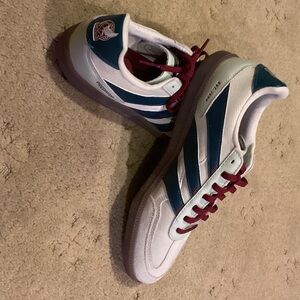 Adidas Men's White and Teal Sneakers - Mexico Predators
